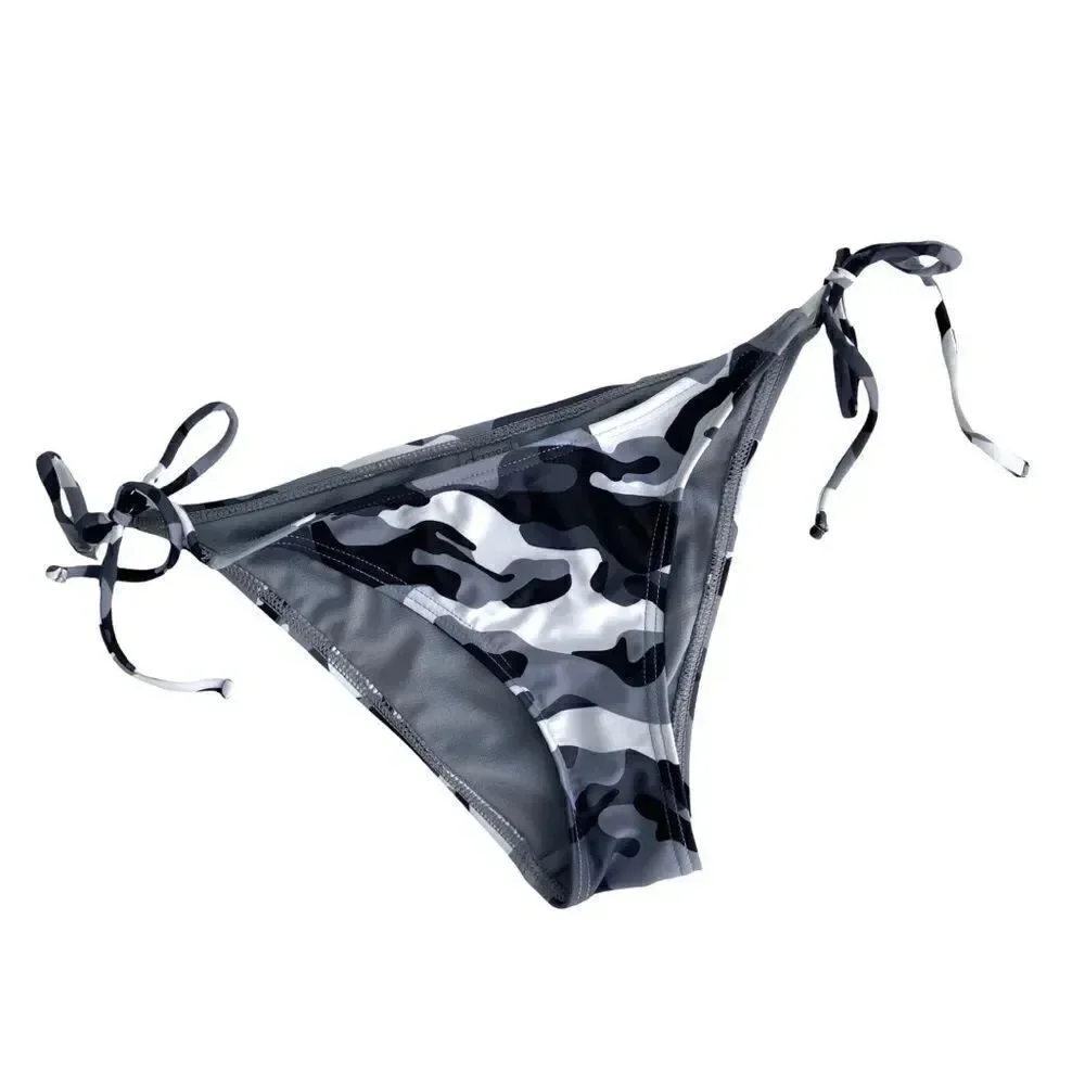Damsel Rachael Black & White Camo Super Cheeky Bikini Bottoms in Size M